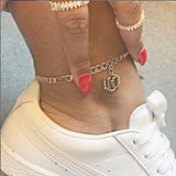 Custom Hexagon Alphabet Anklet - Accessories for shoes
