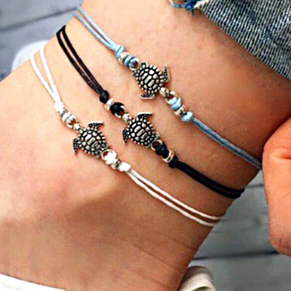 Beach Turtle Charm String Anklet Bracelet - Accessories for shoes