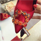 Rhinestone Crystal Diamond Square Shoe Buckle - Accessories for shoes