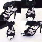 Flower Bow A Grade Rhinestones Shoe Clip - Accessories for shoes
