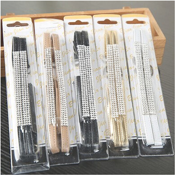 Leather Rhinestone Crystal Shoe Band - Accessories for shoes