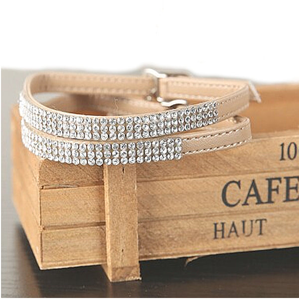 Leather Rhinestone Crystal Shoe Band - Accessories for shoes