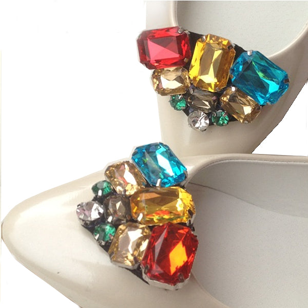 Elegant Multi-Color Crystal Rhinestone Shoes Clip - Accessories for shoes