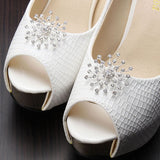 Snow-Flower Crystal Rhinestone Shoe Clip