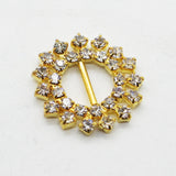 20mm Round Gold Color Rhinestone Buckle