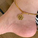 Custom Hexagon Alphabet Anklet - Accessories for shoes