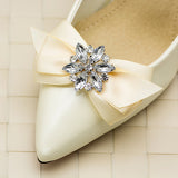 Hand Made Rhinestone Crystal Ribbon Bowtie - Accessories for shoes