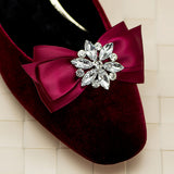 Hand Made Rhinestone Crystal Ribbon Bowtie - Accessories for shoes