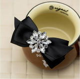 Hand Made Rhinestone Crystal Ribbon Bowtie - Accessories for shoes