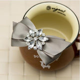 Hand Made Rhinestone Crystal Ribbon Bowtie - Accessories for shoes