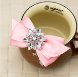 Hand Made Rhinestone Crystal Ribbon Bowtie - Accessories for shoes