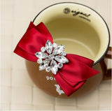 Hand Made Rhinestone Crystal Ribbon Bowtie - Accessories for shoes