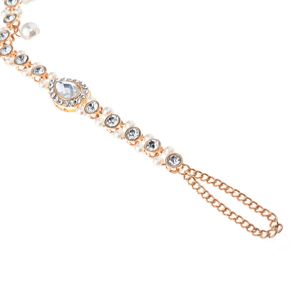 Imitation Pearl Pendant Rhinestone Anklet Chain - Accessories for shoes