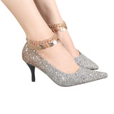 Golden Plated Silicone Ankle Chain - Accessories for shoes