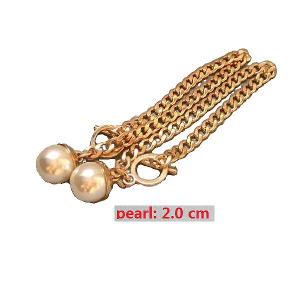 Elegant Pearl Metal Interlock Ankle Chain - Accessories for shoes