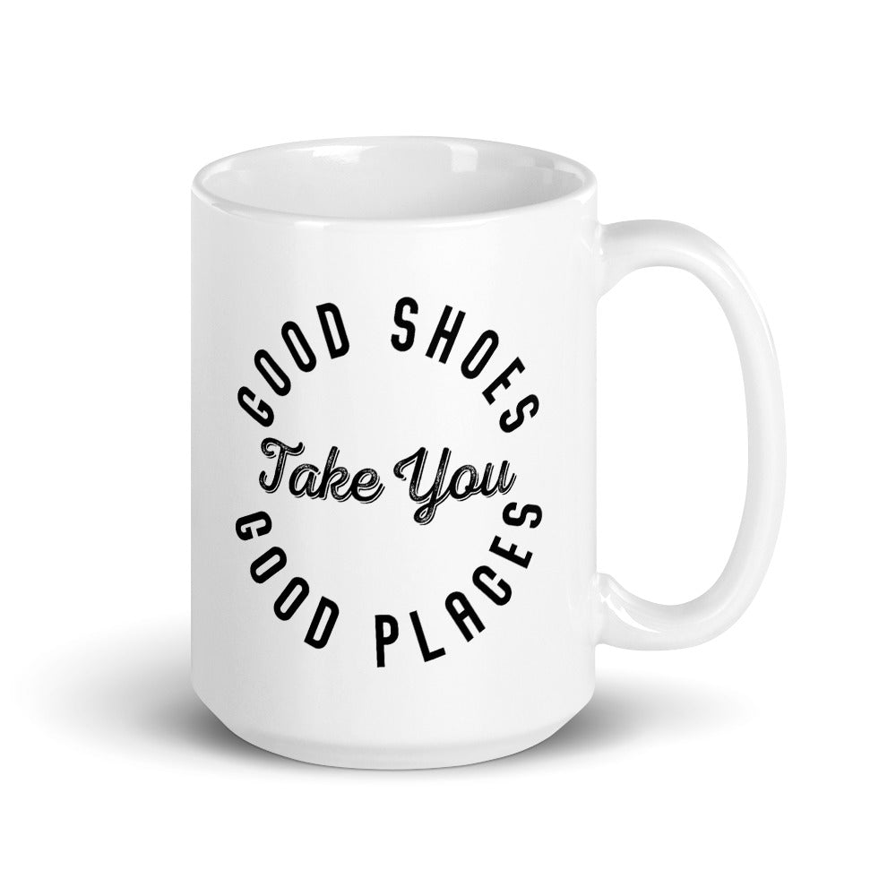 Good Shoes Good Places Custom Print Mug - White - Accessories for shoes