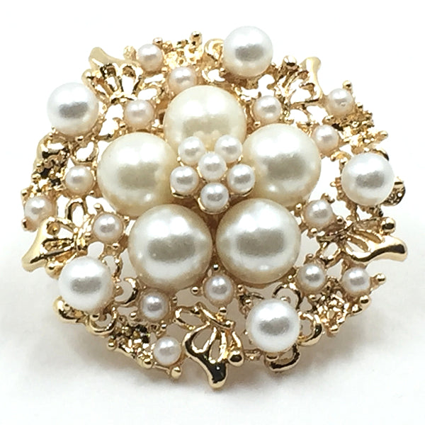 Pearl Gold Round Shoe Clip - Accessories for shoes
