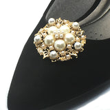 Pearl Gold Round Shoe Clip - Accessories for shoes