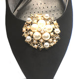 Pearl Gold Round Shoe Clip - Accessories for shoes