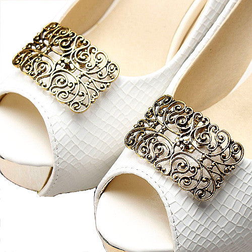 Gorgeous Rectangular Rhinestone Shoe Clip