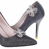 Metal Flower Rhinestone Shoe Clip - Accessories for shoes