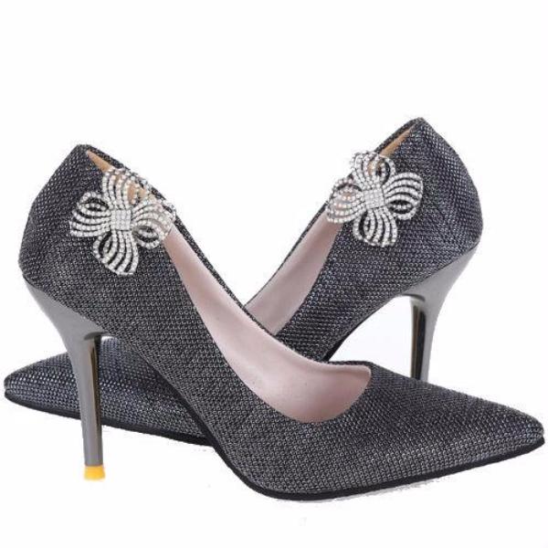 Metal Flower Rhinestone Shoe Clip - Accessories for shoes