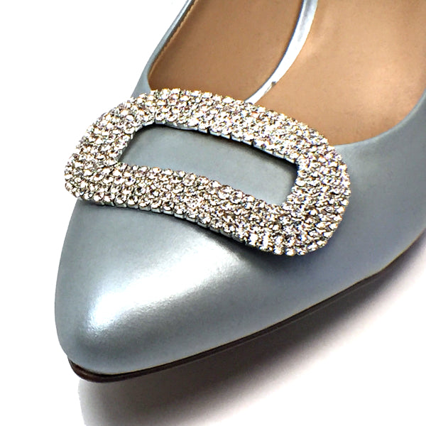 Fashion Decorative Shoe Clips Oval Rhinestone Shoe Embellishment Detachable  Pumps Shoe Accessories for Wedding Party Decor