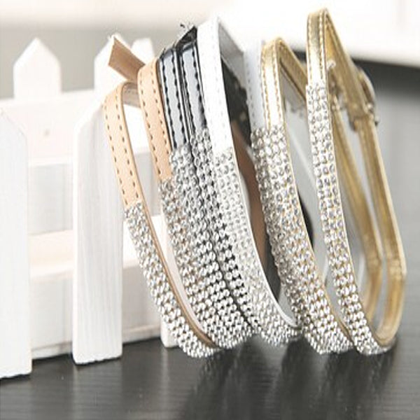 Leather Rhinestone Crystal Shoe Band - Accessories for shoes