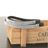 Leather Rhinestone Crystal Shoe Band - Accessories for shoes
