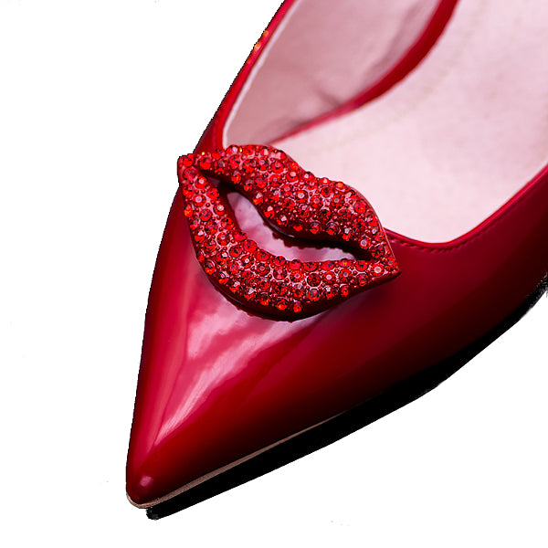 Classic Red Lips Crystal Shoe Clip - Accessories for shoes