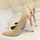 Metal Carved High Heels Pumps - Accessories for shoes