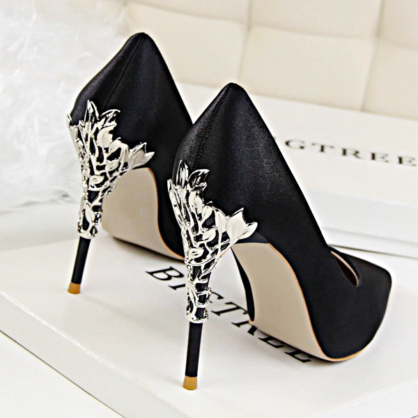 Elegant Black and Silver High Heel Shoe Magnets, Zazzle