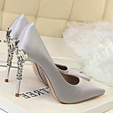 Metal Carved High Heels Pumps - Accessories for shoes