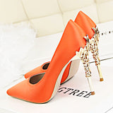 Metal Carved High Heels Pumps - Accessories for shoes