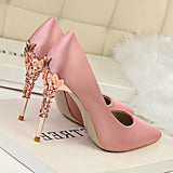 Metal Carved High Heels Pumps - Accessories for shoes