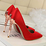 Metal Carved High Heels Pumps - Accessories for shoes