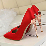 Metal Carved High Heels Pumps - Accessories for shoes