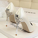 Metal Carved High Heels Pumps - Accessories for shoes