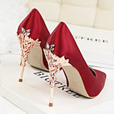 Metal Carved High Heels Pumps - Accessories for shoes