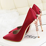 Metal Carved High Heels Pumps - Accessories for shoes