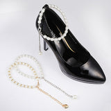 Artificial Pearl Rhinestone Beading Chain Shoe Decoration - Accessories for shoes