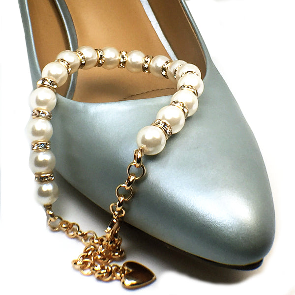 Cute & Stylish Shoe Accessories Clover Flower, Golden Rhinestone Pearl  Chain - Perfect For Gifts & Parties - Temu