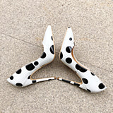 Polka Dot Print High Heels Pumps - White - Accessories for shoes
