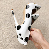 Polka Dot Print High Heels Pumps - White - Accessories for shoes