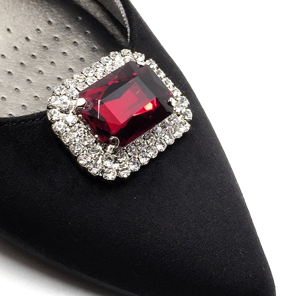  Rhinestone Crystal Flower Shoe Buckle Shoe Clips Elegant Charms  Dress Hat Shoes Clips fof Fashion Bridal wedding Shoes Decoration (Red) :  Clothing, Shoes & Jewelry
