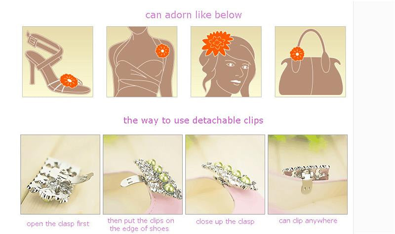 Shiny Tone Crystal Shoe Clip - Accessories for shoes
