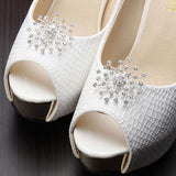 Snow-Flower Crystal Rhinestone Shoe Clip - Accessories for shoes