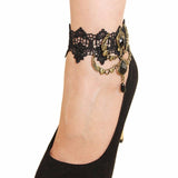 Retro Black Lace Rhinestones Chain - Accessories for shoes